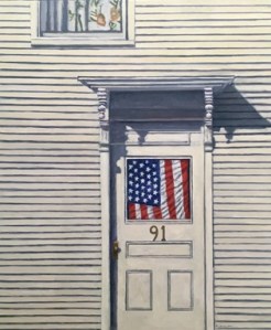 Flag in a door